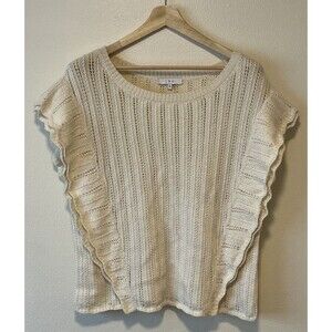 IRO Dafgan Alpaca Wool Blend Sweater Size Medium Cream Open Knit Country Cottage